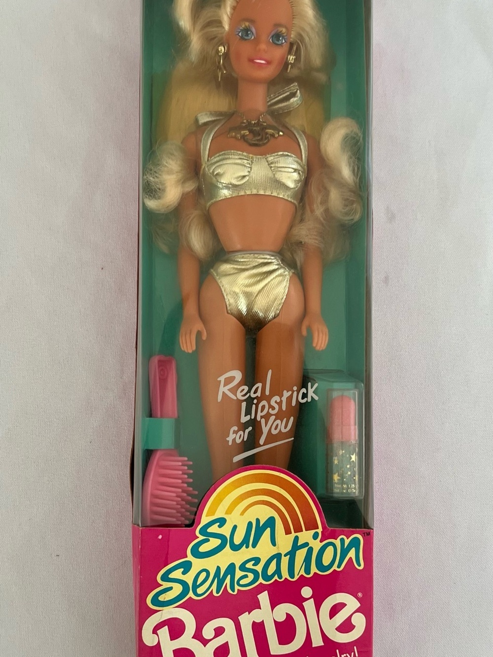 Vintage 1991 Barbie Sun Sensation Doll in Silver Bikini